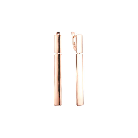 Pendientes altos en Oro de 14K, baño de Oro Rosa colores