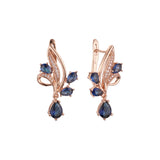 Luxurious cluster flower shape earrings in 14K Gold, Rose Gold, two tone plating colors