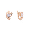 Brincos Solitaire Big Cz Stone Rose Gold