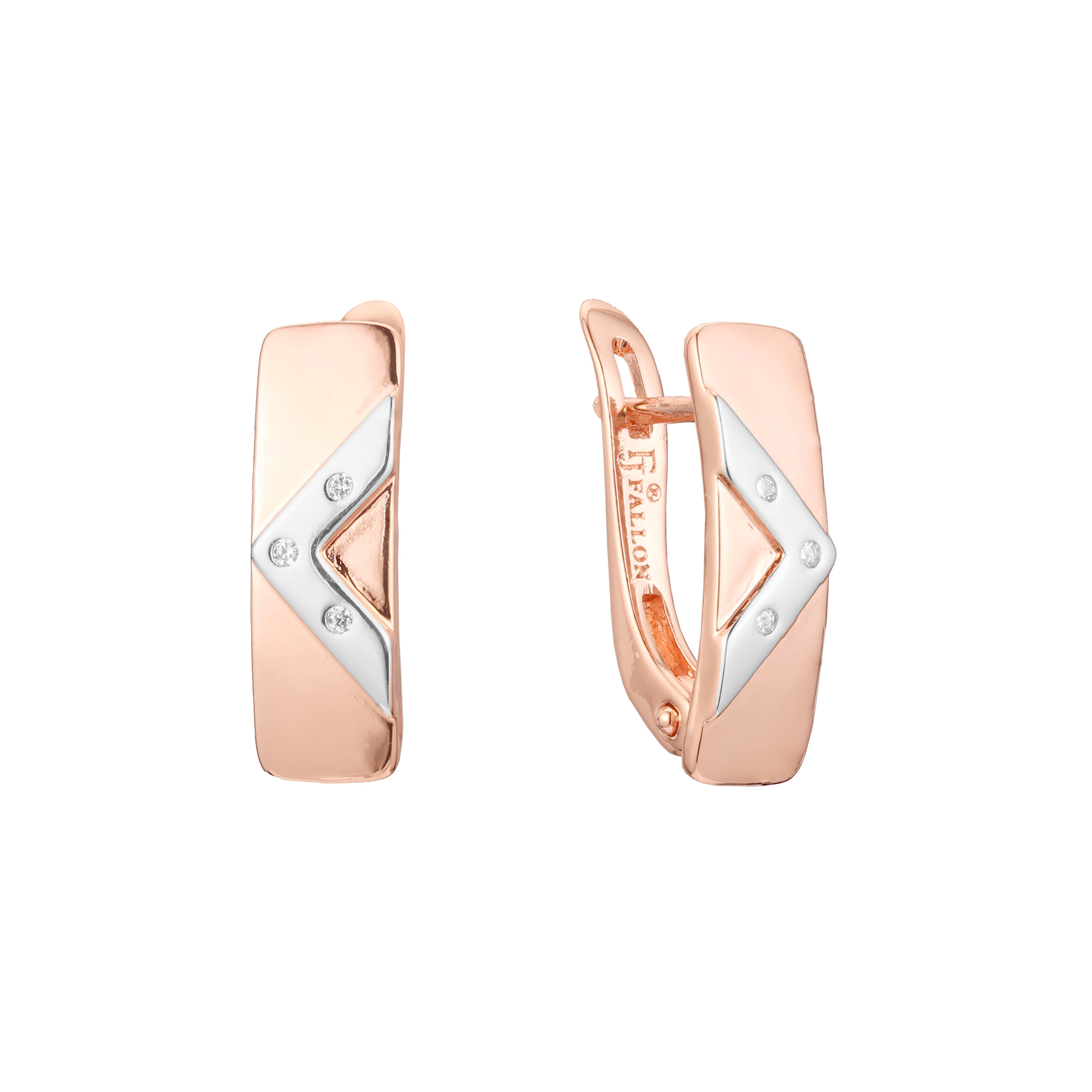 Earrings in 14K Gold, Rose Gold, two tone plating colors