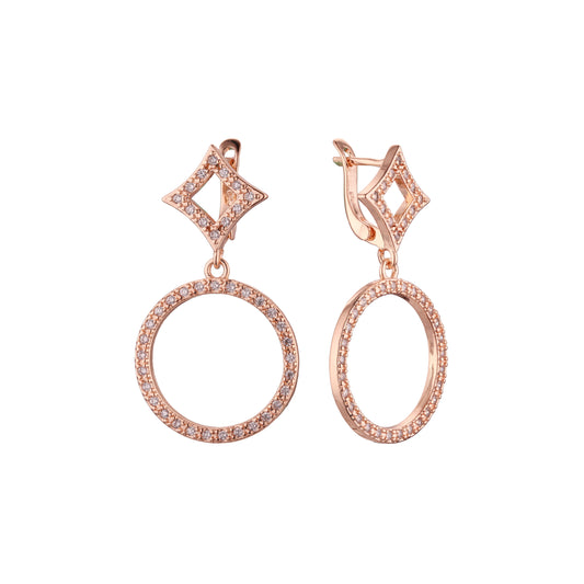 Earrings in Rose Gold, two tone plating colors