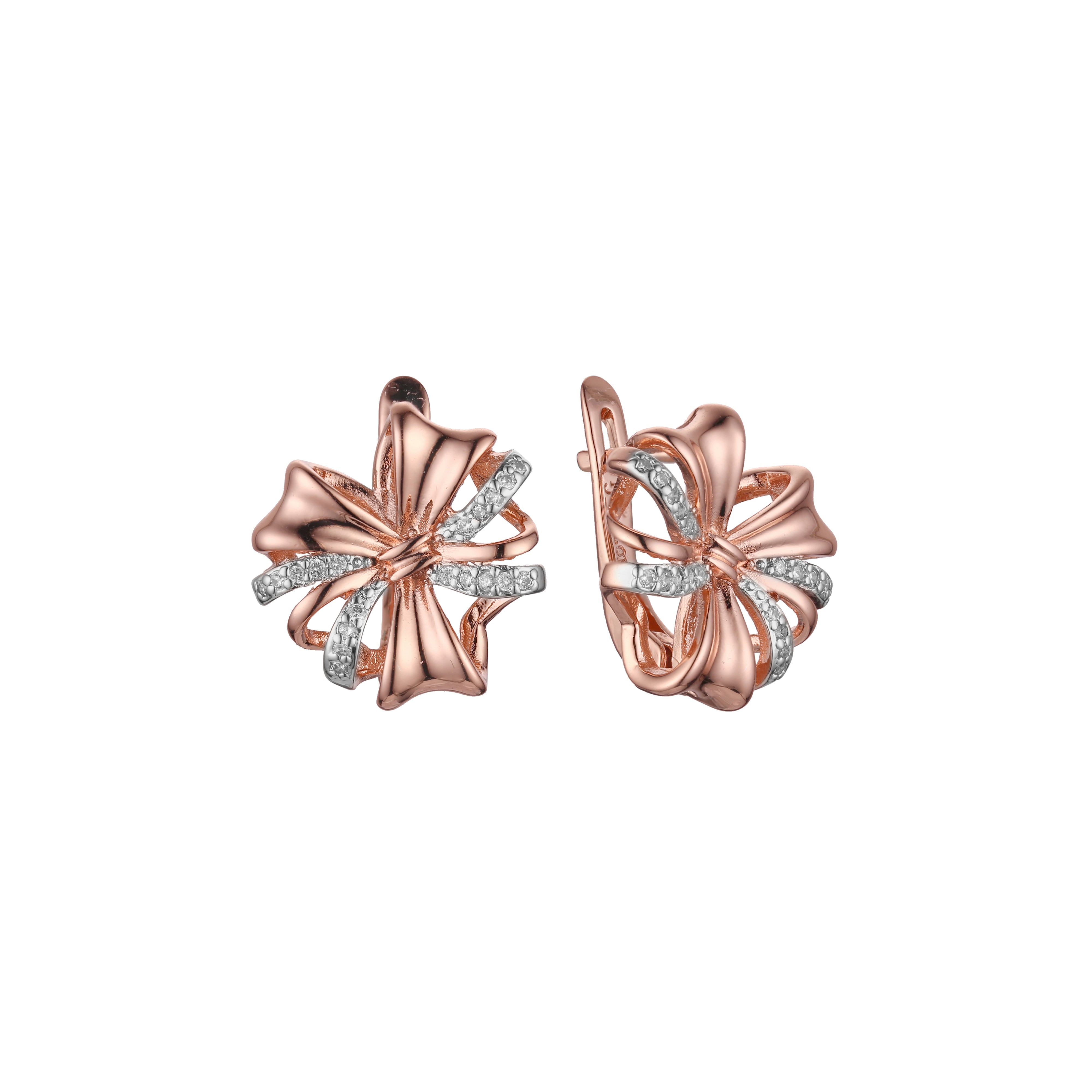 Earrings in Rose Gold, two tone plating colors