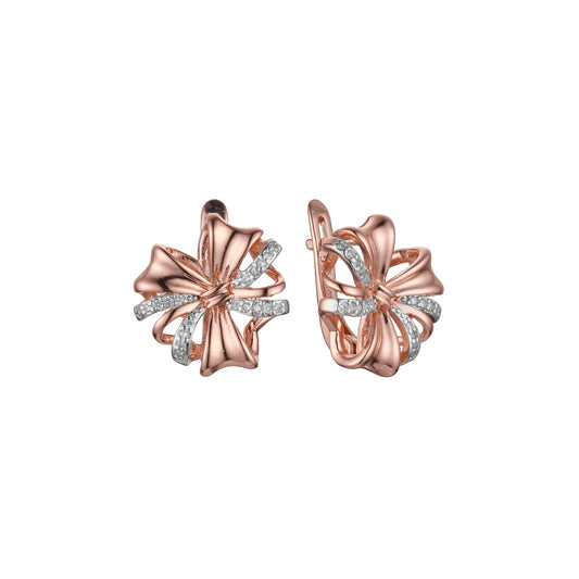 Earrings in Rose Gold, two tone plating colors