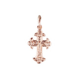 Russian orthodox Crucifix Rose Gold, 18K Gold cross pendant