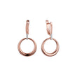 Aretes circulares colgantes en Oro 14K, oro rosa, baño de dos tonos