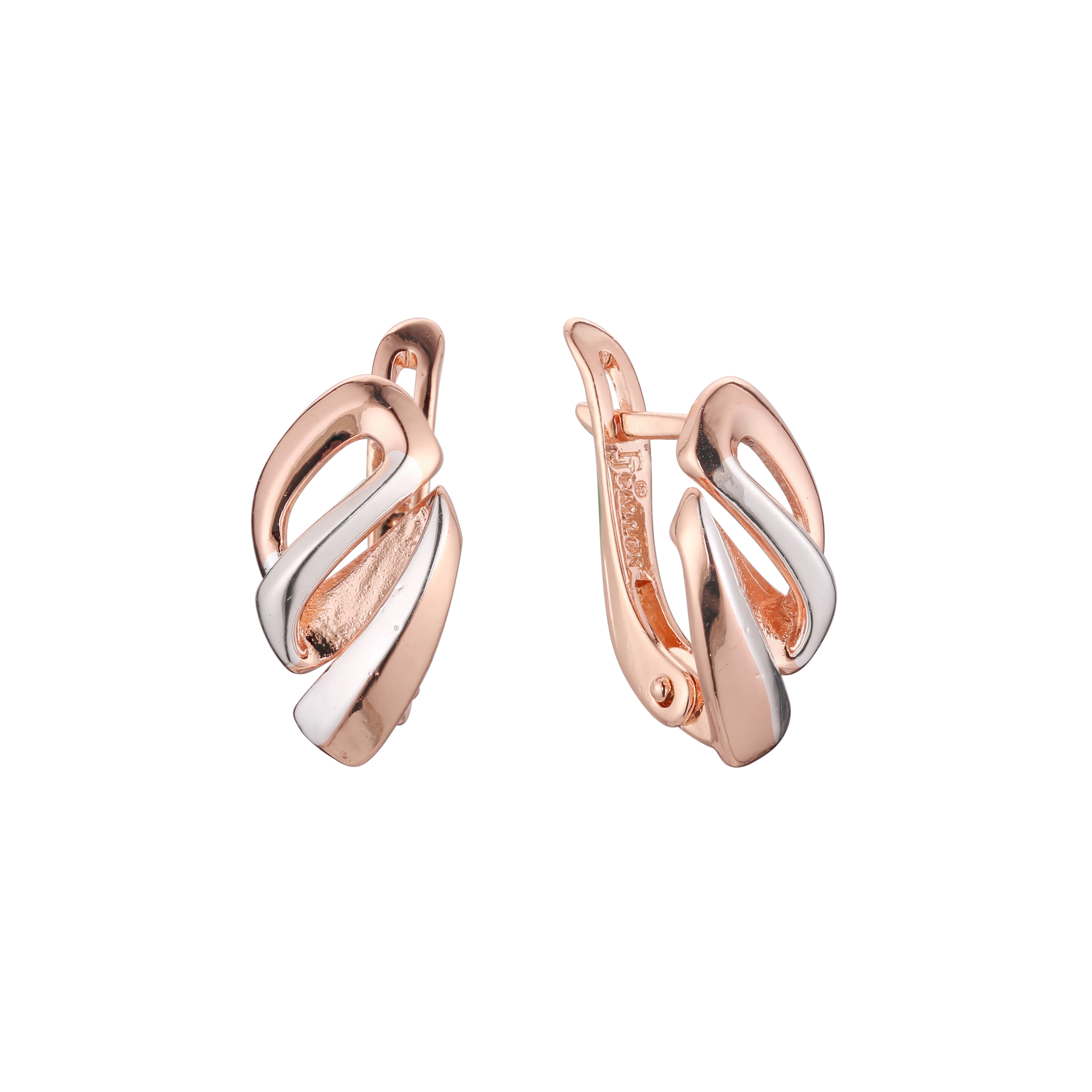 Aretes en Oro 14K, Oro Rosa, baño en dos tonos