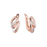 Aretes en Oro 14K, Oro Rosa, baño en dos tonos