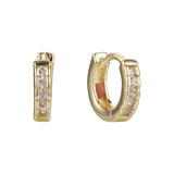 Aretes de oro de 14K pavimentados con racimo Huggie