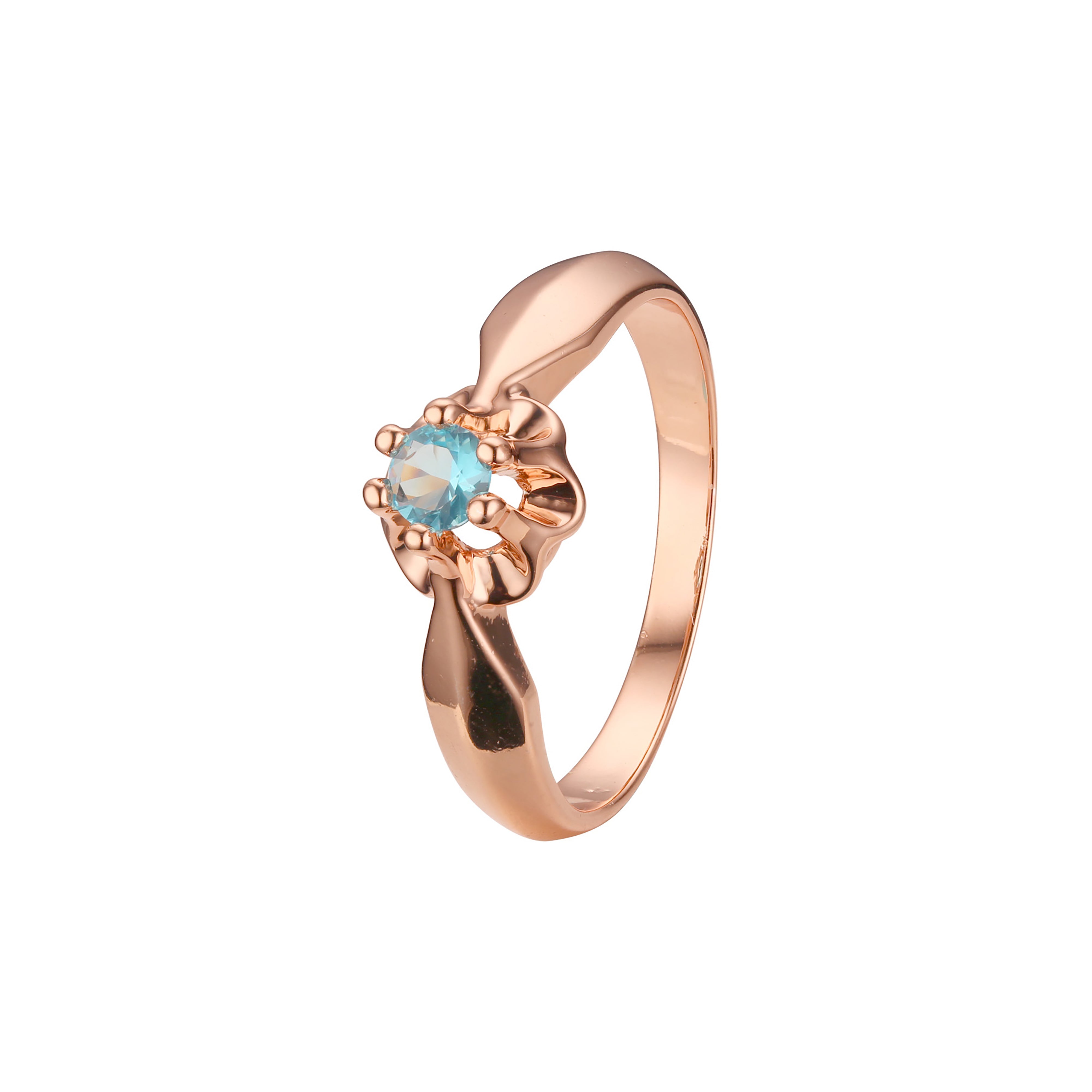 Solitaire round stone rings in 18K Gold, White Gold, 14K Gold, Rose Gold plating colors