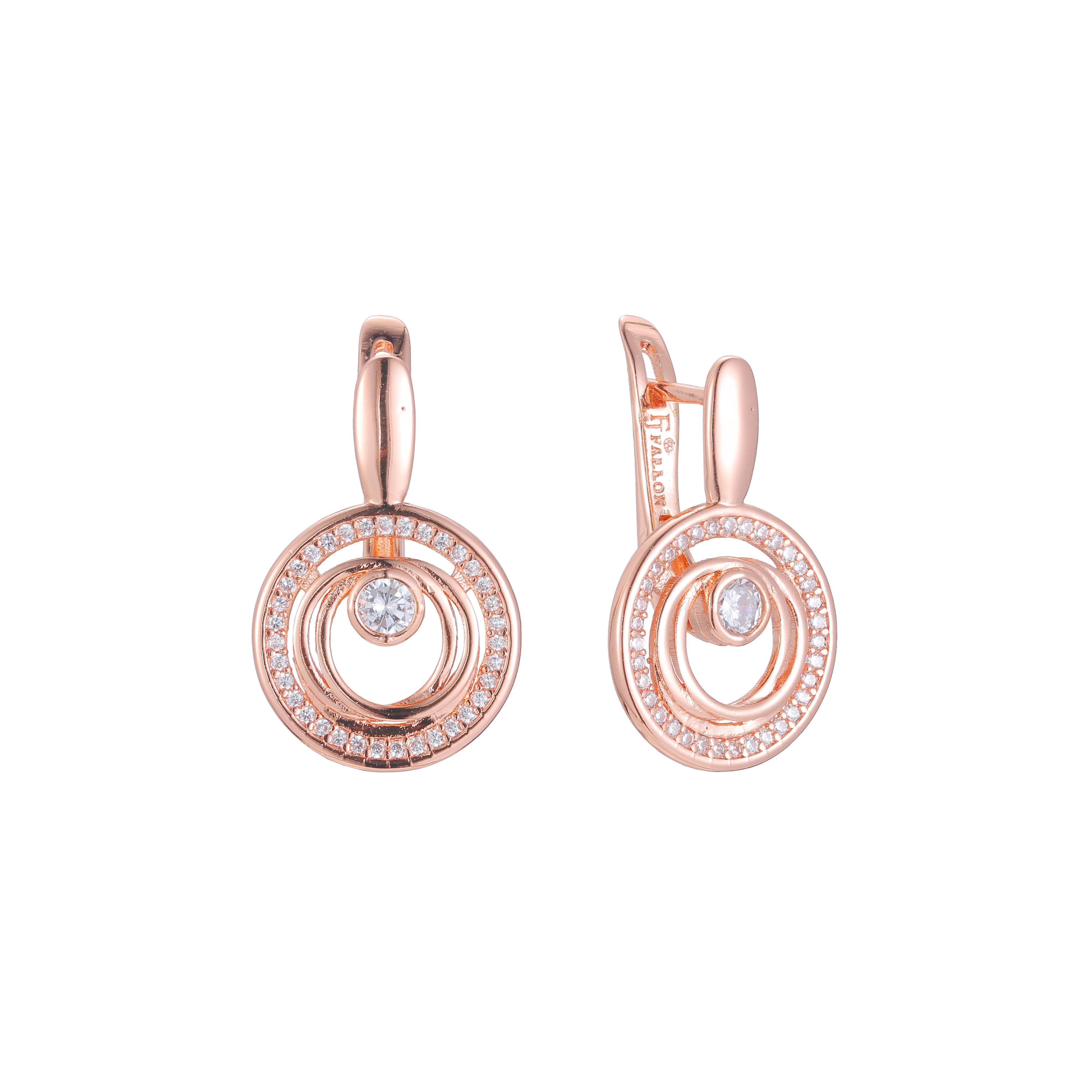 Cluster earrings in 14K Gold, Rose Gold, two tone plating colors