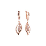 Aretes en Oro 14K, Oro Rosa, baño en dos tonos