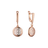 Swirling filigree flora Rose Gold two tone earrings