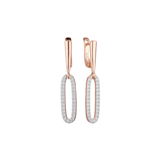 Aretes de clip en Oro 14K, oro rosa, baño de dos colores