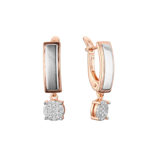 Earrings in Rose Gold, two tone plating colors