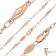 {Customize} Elongated Rhombus Rose Gold Fancy Link Chains