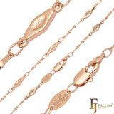 {Customize} Elongated Rhombus Rose Gold Fancy Link Chains