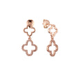 Brincos Clover Cluster em ouro 14K, cores banhadas a ouro rosa