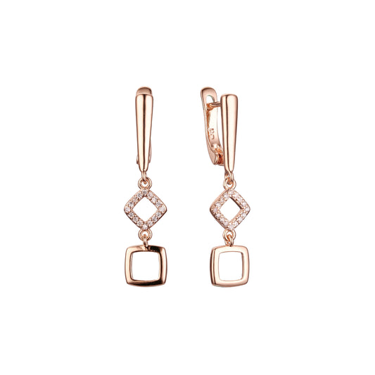 Earrings in Rose Gold, two tone plating colors