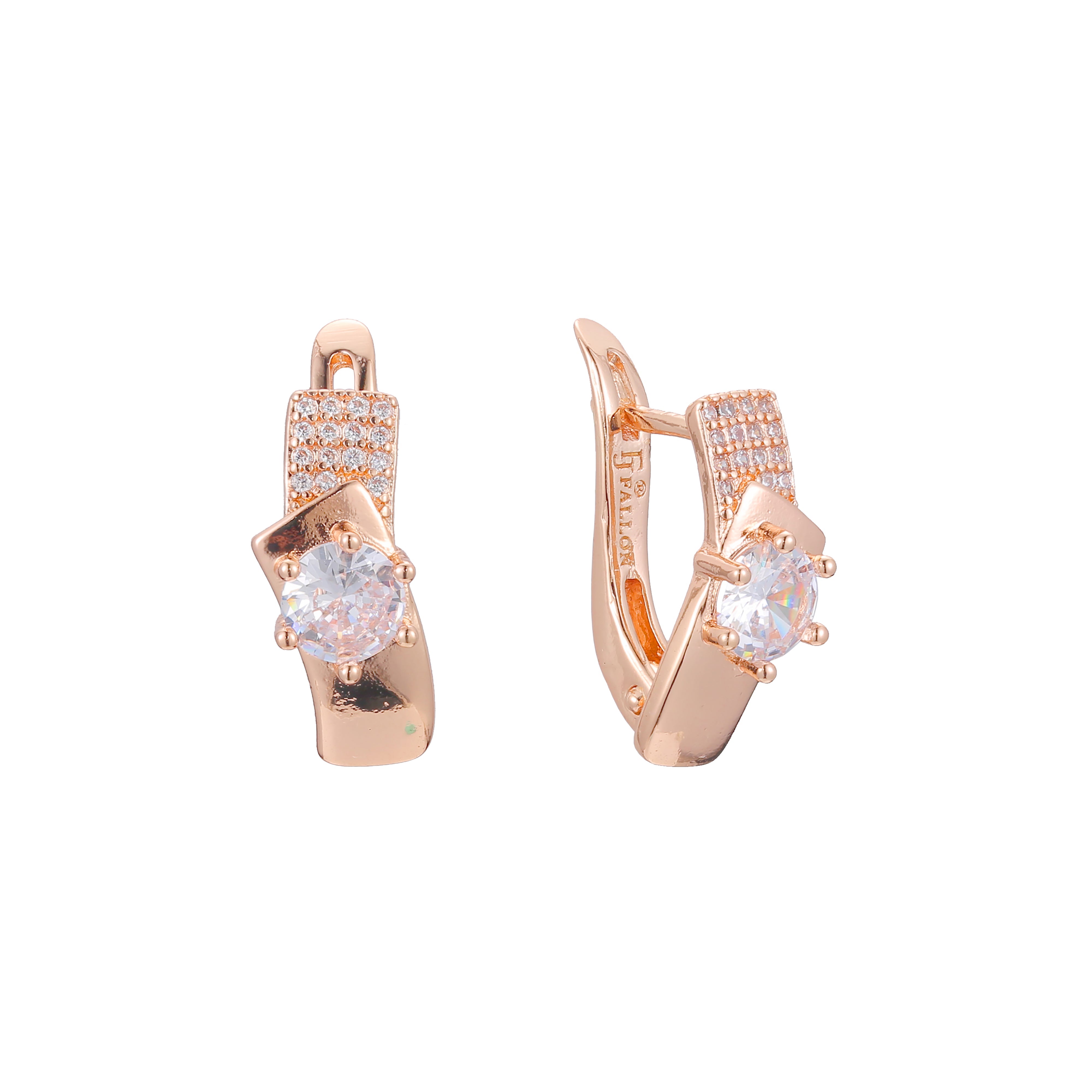 Aretes de racimo en Oro de 14K, Oro Rosa, baño de dos colores