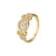 Anillos de moda Flora Swirl Cluster chapados en oro de 14K en dos tonos