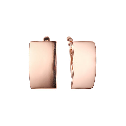 .585 Rose Gold, 14K Gold Simple Flat Square Aretes FJ Fallon de alta calidad