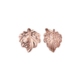 Aretes de hojas en Oro 14K, Oro Rosa, baño en dos tonos