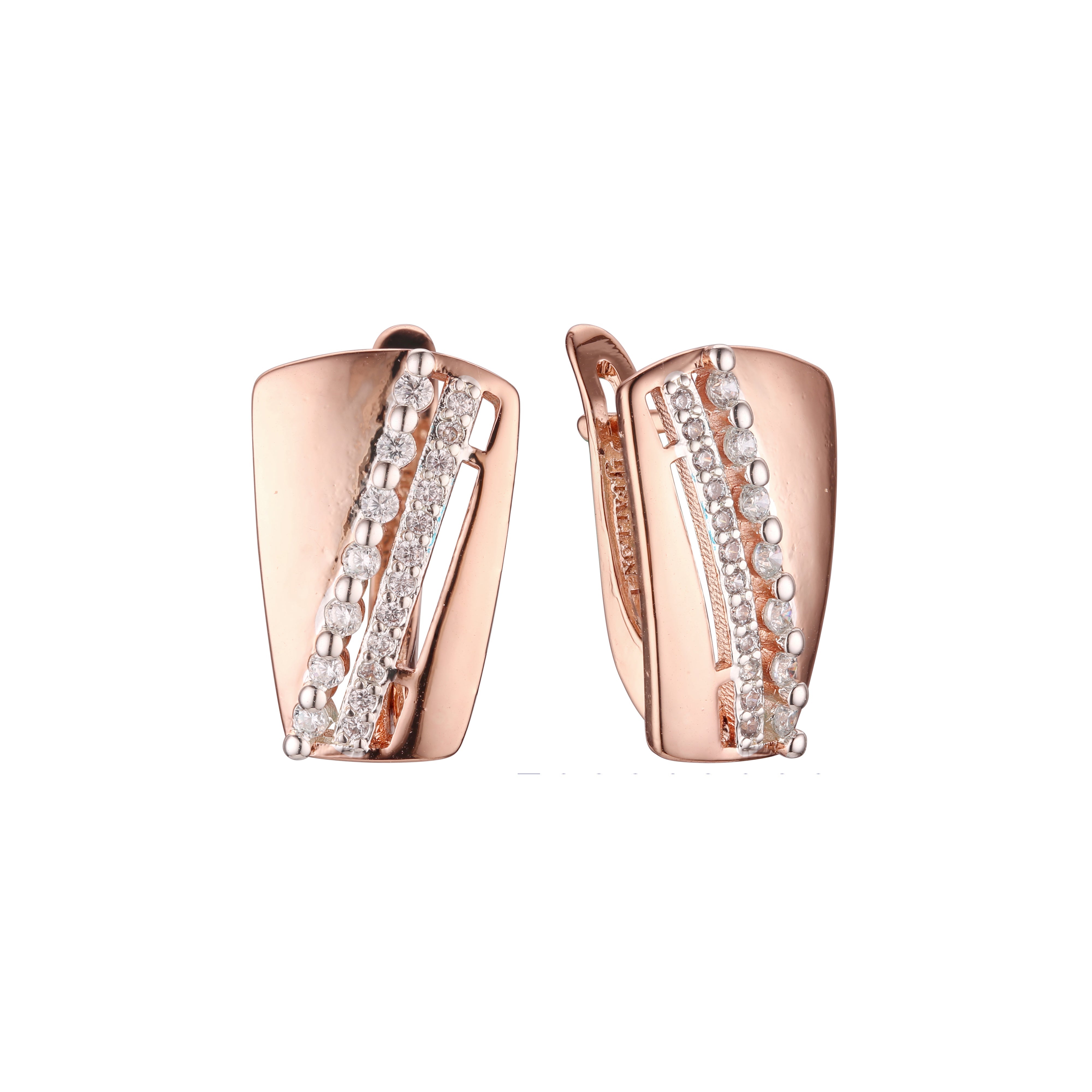 Rose Gold two tone earrings