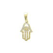 Pingente Hamsa em ouro 14K, cores banhadas a ouro branco