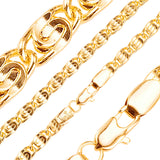 Классические цепочки с плоскими звеньями в форме улитки, покрытие из золота 14 карат, розового золота, белого золота, золота 18 карат.