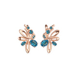 Fairy dancing cluster colorful czs Rose Gold earrings