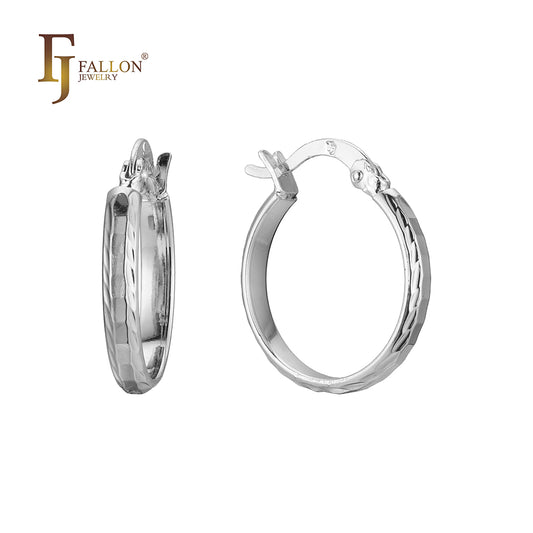 Hoop earrings in 14K Gold, White Gold plated