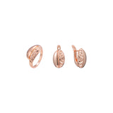 Rose Gold coffee bean rings jewelry set