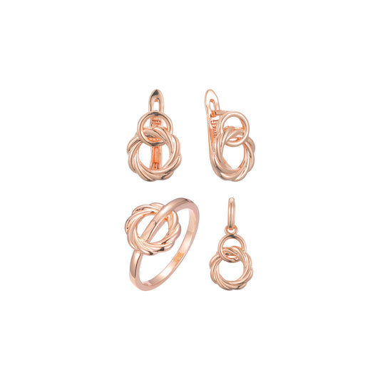 Rose Gold spiral twsited rope set