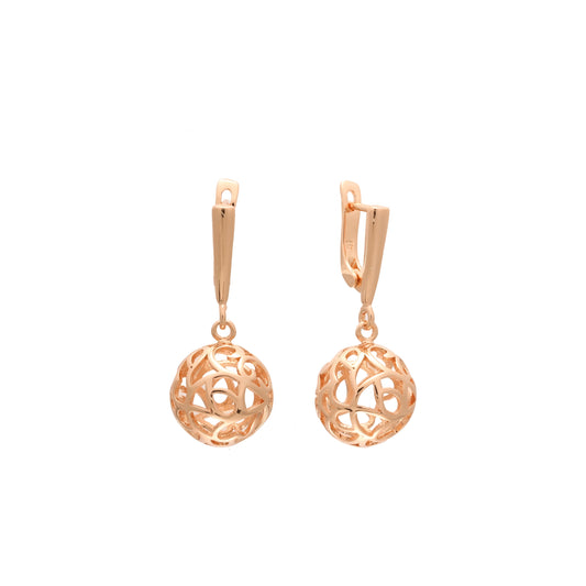 Rose Gold beads drop earrings