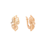 Pendientes flor mariposa en Oro de 14K, baño de Oro rosa colores