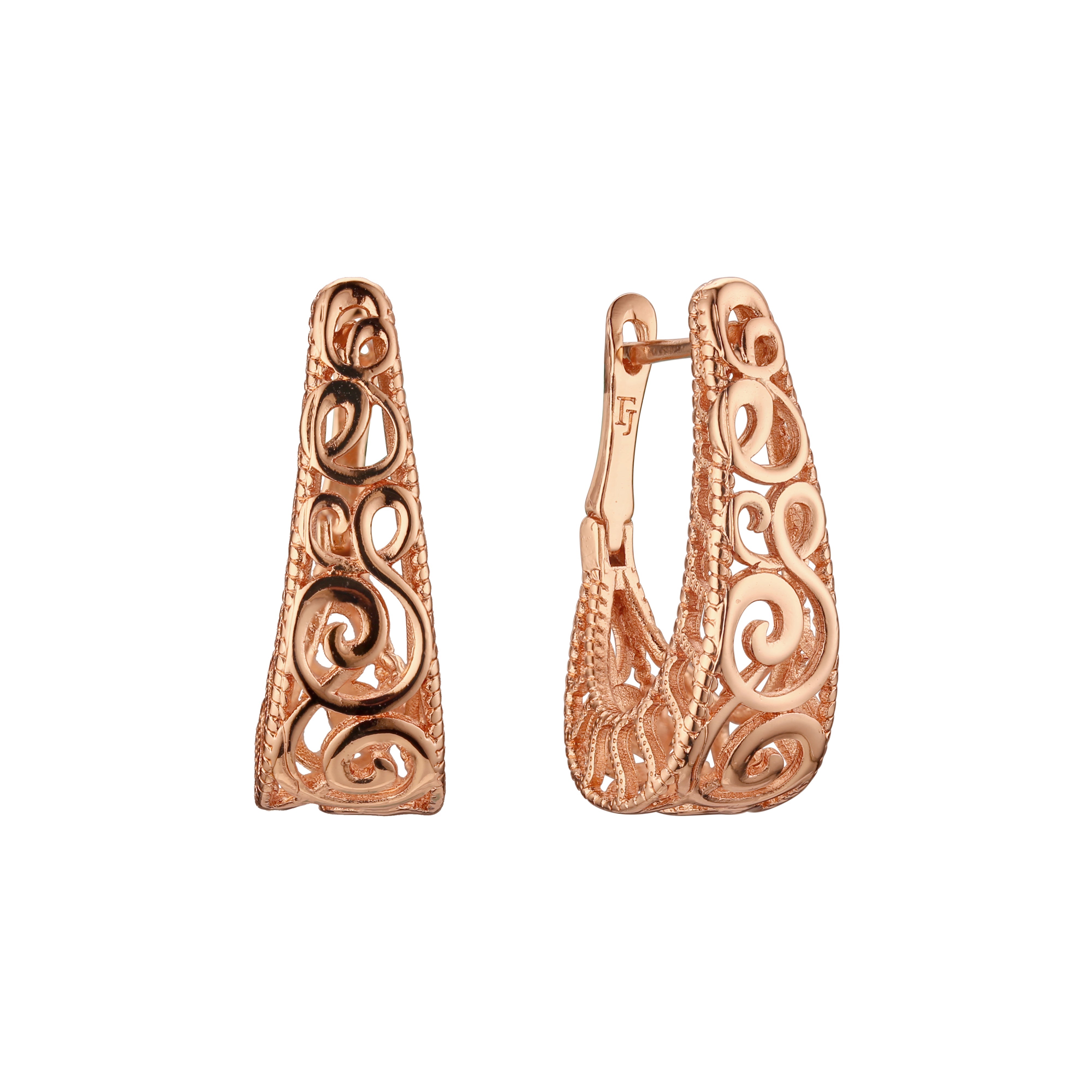 Pendientes de oro rosa