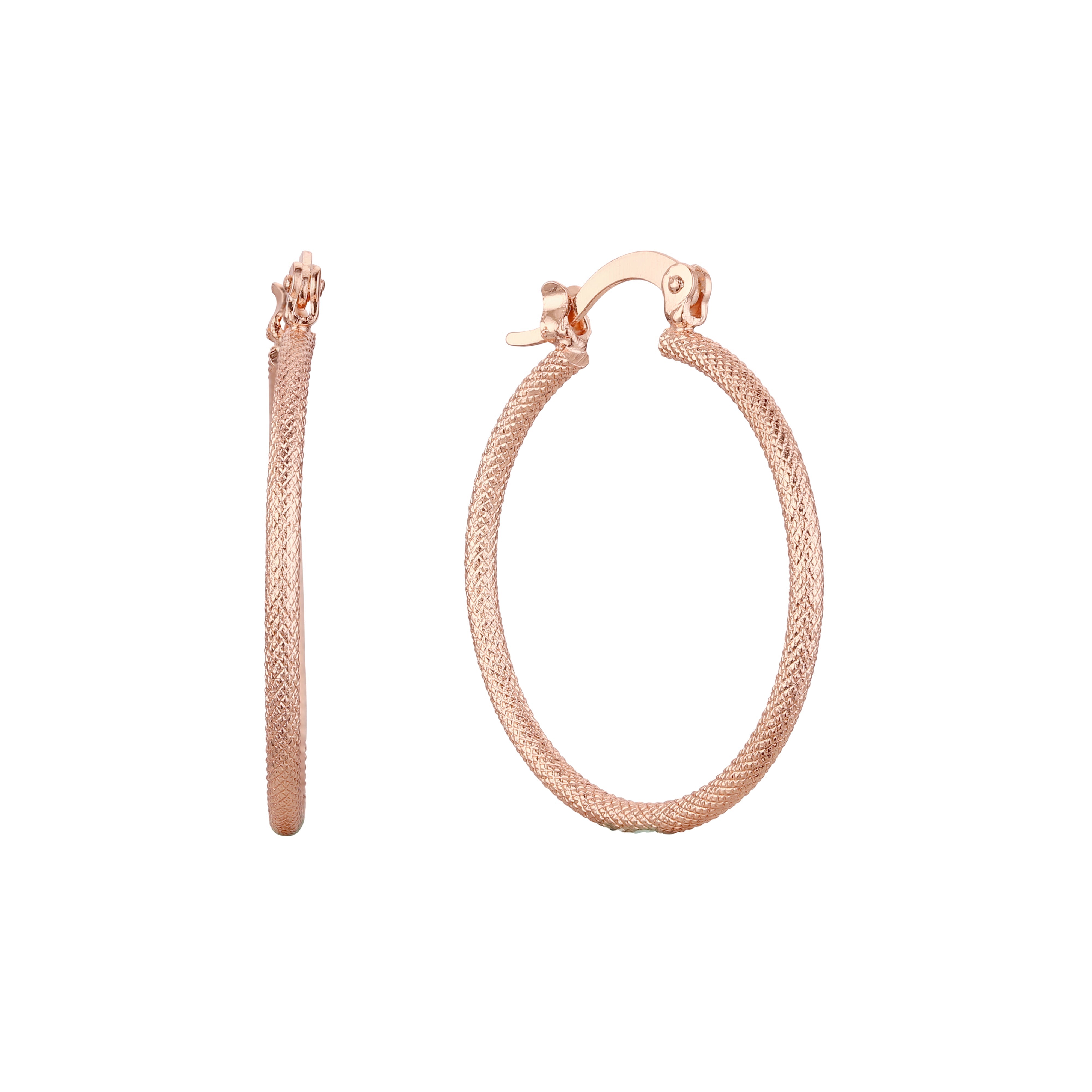 Brinco de argola em ouro 14K, cores banhadas a ouro rosa