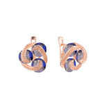 Rose Gold triple rounded colorful CZ earrings