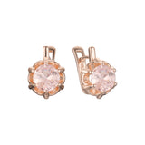 Solitaire earrings in 14K Gold, Rose Gold plating colors