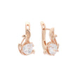 Agile Birdy Solitaire teardrop Rose Gold, two tone earrings