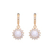 Rose Gold halo pearl earrings