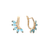 Five Marquise stones cluster Rose Gold earrings