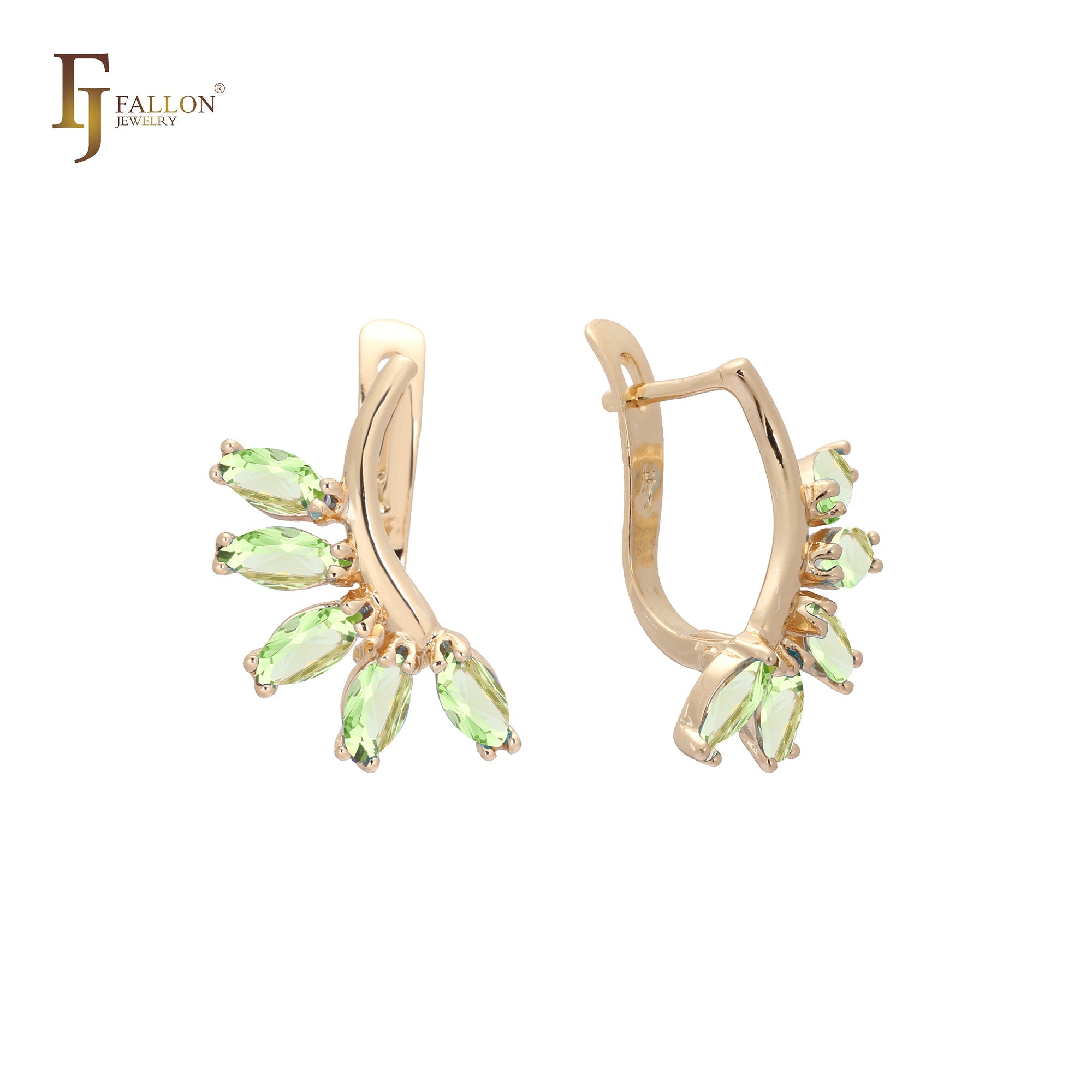 Five Marquise stones cluster Rose Gold earrings