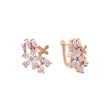 Flora Flowers cluster CZs 14K Gold, Rose Gold earrings