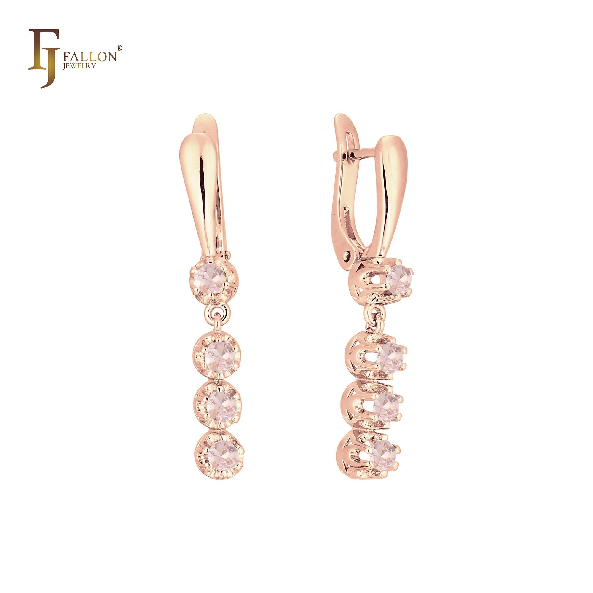 Pendientes en colores baño de Oro 14K, Oro 18K, Oro Rosa, Oro Blanco