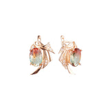 .Wings solitaire earrings in 14K Gold, Rose Gold plating colors