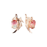 .Wings solitaire earrings in 14K Gold, Rose Gold plating colors