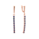 Long Cluster CZs long drop 14K Gold, Rose Gold earrings