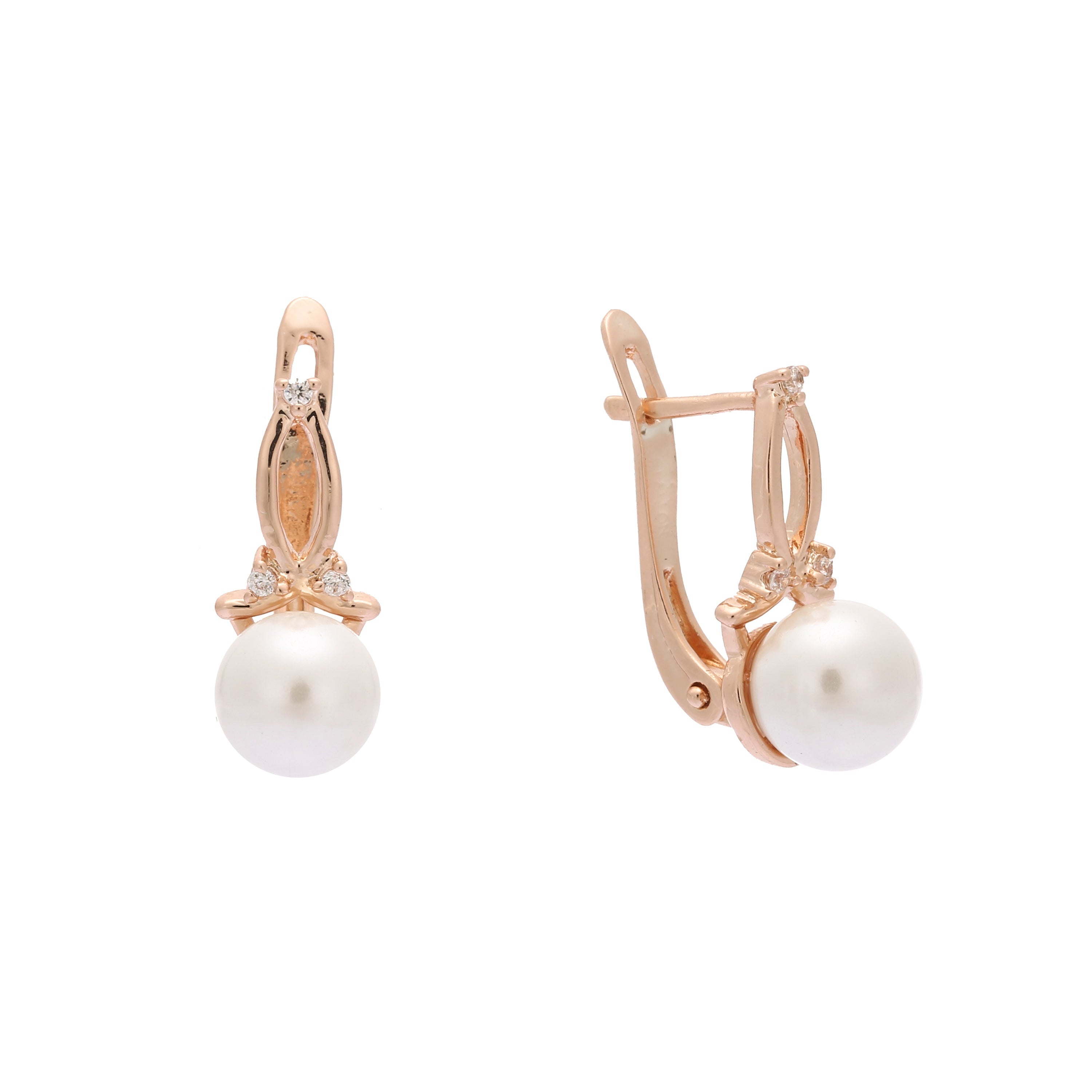 Rose Gold pearl earrings