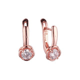 Pendientes Solitario en Oro de 14K, baño de Oro Rosa colores